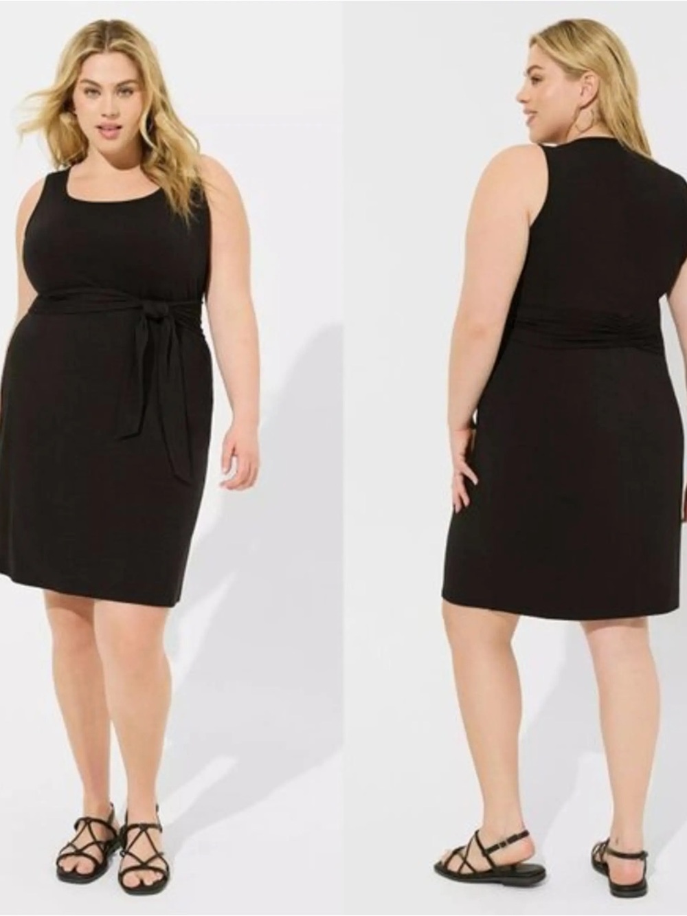 NWT Torrid Black Premium Jersey Tie Waist Mini Dress Size 1 14/16